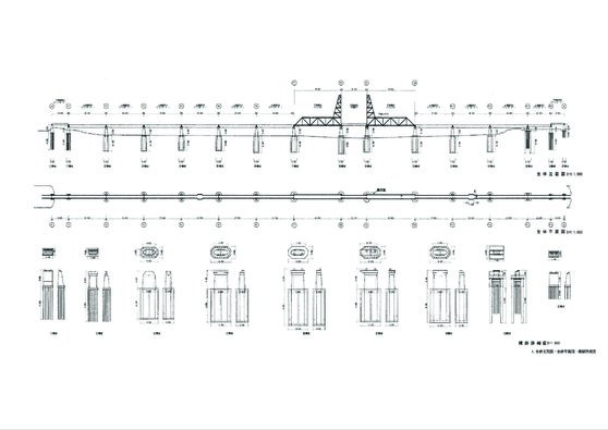 全体立面図・全体平面図・橋脚詳細図