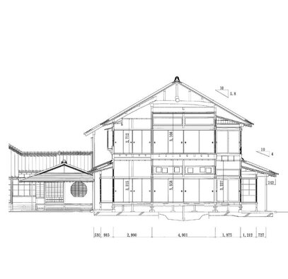 大広間棟　梁間断面図